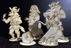 Laser Cut Fairy Tale Wooden Character Set Free CDR Vectors Art