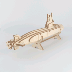 Submarine Wooden Model Laser Cut Free CDR Vectors Art
