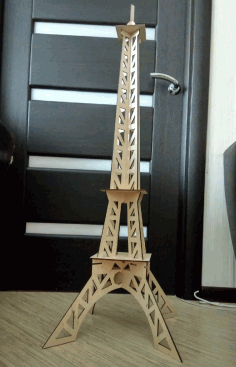 Wooden Eiffel Tower For Laser Cut Free CDR Vectors Art
