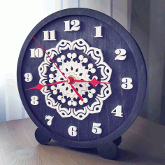 Laser Cut Decorative Table Clock Free CDR Vectors Art