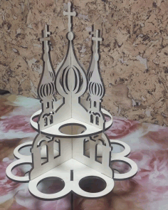 Laser Cut Cathedral Easter Egg Stand Free CDR Vectors Art