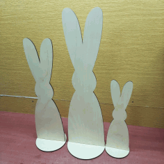 Laser Cut Decorative Standing Easter Bunny Free CDR Vectors Art