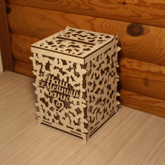 Laser Cut Decorative Box With Butterflies Wedding Envelopes Box Free CDR Vectors Art