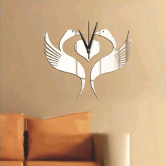 Laser Cut Swan Wall Clock Free CDR Vectors Art