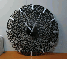 Laser Cut Unique Round Wall Clock Free CDR Vectors Art