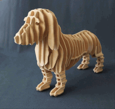 Laser Cut Dachshund Dog 3d Puzzle Free CDR Vectors Art