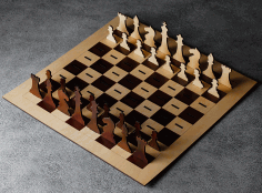 Wooden Chess Board And Pieces 4mm Free CDR Vectors Art