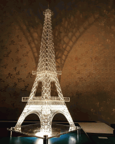 Eiffel Tower Template In 5 Sizes For Laser Cut Free CDR Vectors Art