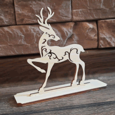 Laser Cut New Year Figurine Deer Free CDR Vectors Art