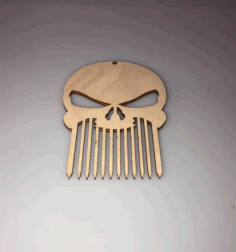 Laser Cut Skull Beard Comb Free CDR Vectors Art
