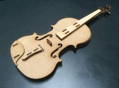 Laser Cut Violin Plywood Free CDR Vectors Art