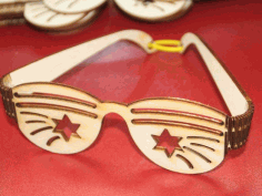 Party Sunglasses Plywood For Laser Cut Free CDR Vectors Art