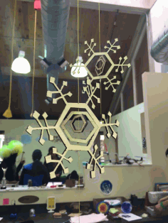 Kinetic Snowflakes For Laser Cut Free DXF File