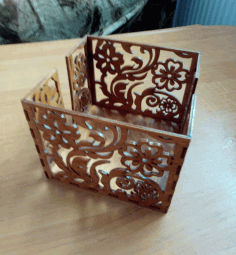 Laser Cut Table Napkin Holder Decorative Tissue Box Free DXF File