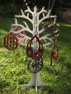 Laser Cut Tree Jewelry Holder Display Stand Free DXF File