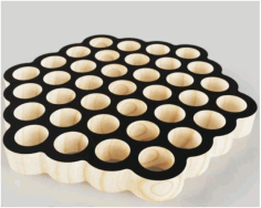 Round Honeycomb Trivet 37 Holes Free DXF File
