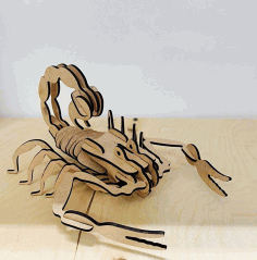Scorpion 3d Puzzle For Laser Cut Free DXF File
