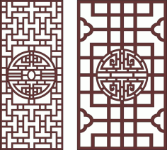 Chinese Partition Screen For Laser Cut Free AI File