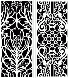 Collection Of Panel Screen Room Divider Patterns For Laser Cut Free AI File