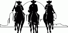 3 Cowboys For Laser Cut Free DXF File