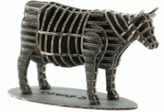 3d Model Wooden Cow Free DXF File