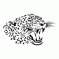 Animal Leopard Stencil Silhouette Free DXF File