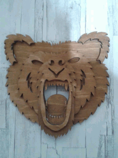 Bear Head For Laser Cutting Free DXF File