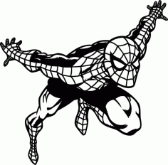 Spiderman Silhouette Laser Cut Free DXF File