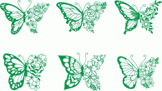 Chic Butterflies Free DXF File