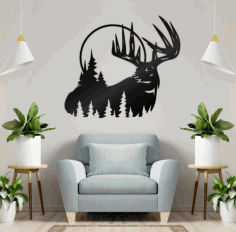 Deer Wall Decor For Laser Cut Free DXF File