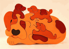 Dog Jigsaw Puzzle Kids Puzzle Game Free DXF File