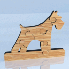 Dog Puzzle 2 Drawing For Laser Cut Free DXF File