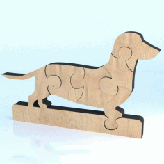 Dog Puzzle 3 Drawing For Laser Cut Free DXF File