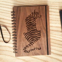 Engrave Tiger Book Cover For Laser Cut Free AI File