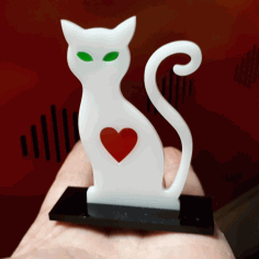 Laser Cut Cute Cat Acrylic 3mm Free DXF File
