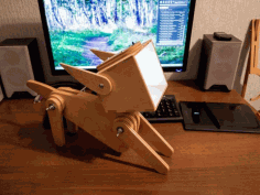 Laser Cut Cute Wooden Dog Design Adjustable Table Lamp Free DXF File