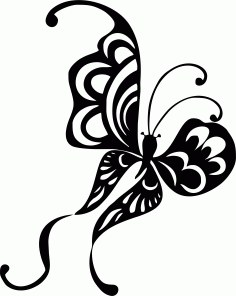Laser Cut Tattoo Butterfly Design Free DXF File