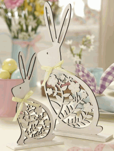 Laser Cut Easter Bunny Decoration Free DXF File