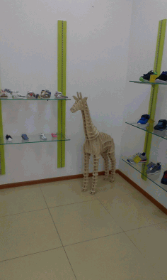 Laser Cut Giraffe 3d Plywood Puzzle 10mm Free DXF File