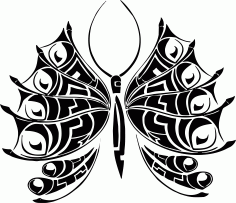 Butterfly Tattoo Design Laser Cut Free PDF File