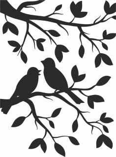 Laser Cut Birds Stencil Free PDF File