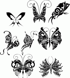 Laser Cut Butterfly Tattoo Design Art Free PDF File