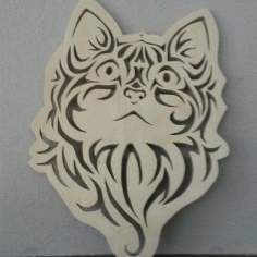 Laser Cut Cute Kitten Face Cat Stencil Free PDF File