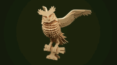 Laser Cut Owl 3d Puzzle Free DXF File