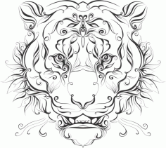 Laser Cut Animal Cheetah Line Art Free AI File