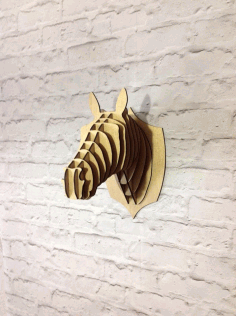 Horse Head Trophy For Laser Cut Free AI File