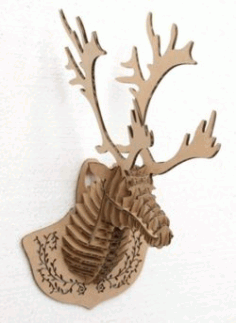 Laser Cut 3d Deer Head Model Free AI File