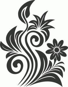 Flower Tattoo Design Laser Cut Free DXF File