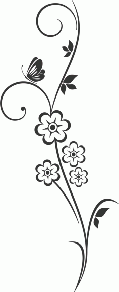 Decorative Elements Floral Ornament Plant Design Free DXF File