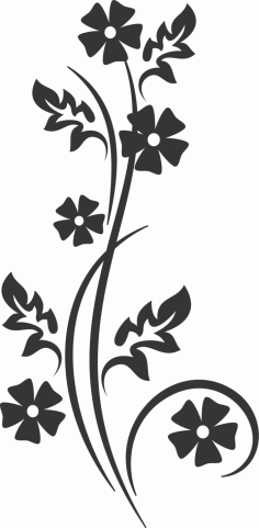 Decorative Elements Floral Ornament Plant Stencil Free DXF File